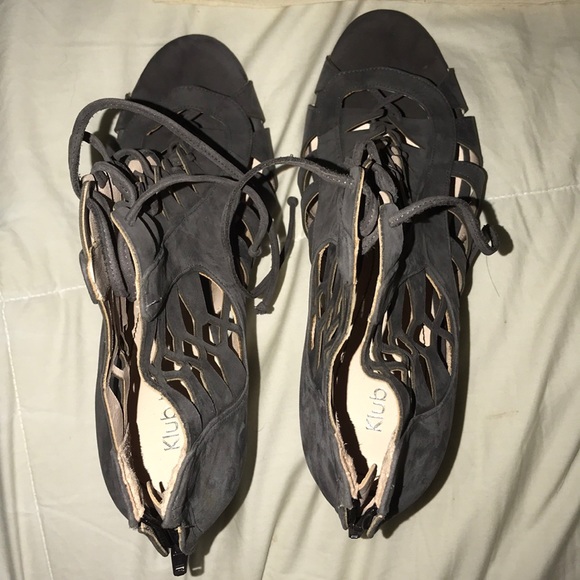 Klub Nico grey suede heels - Picture 4 of 7